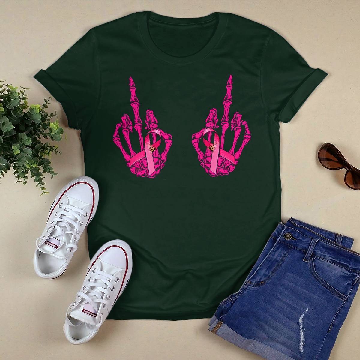 Funny Middle Finger Curse Word Breast Cancer Breast Support Brc2344