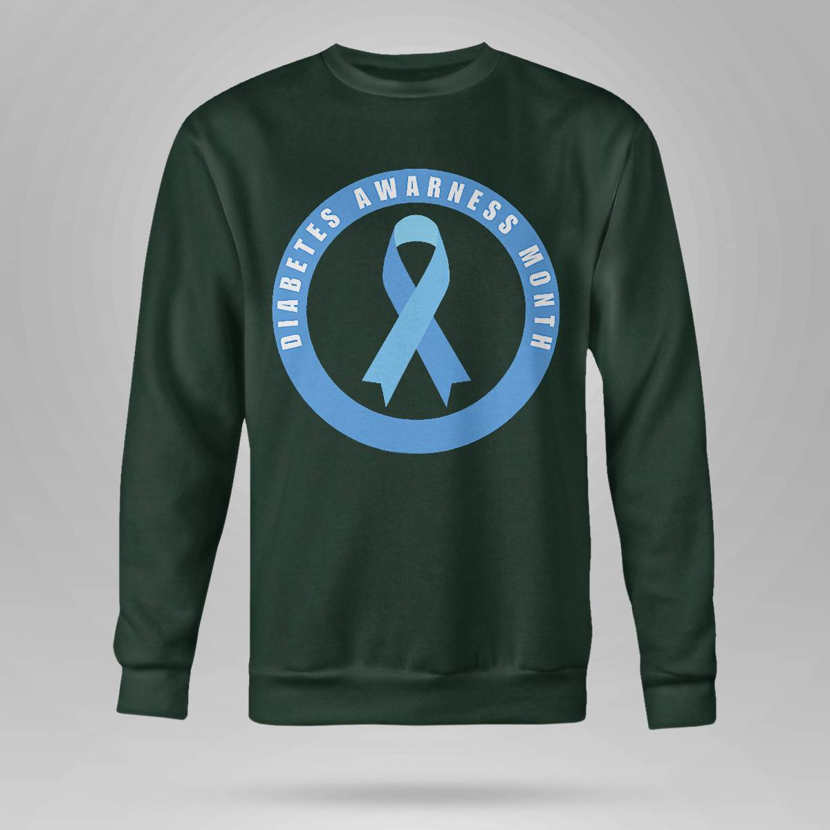 Diabetes Awareness Month Blue Love Ribbon Support T1D T2D Dab2345