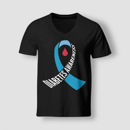 Diabetes Awareness Month Blue Love Ribbon Support T1D T2D Dab2345