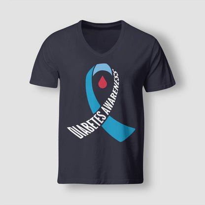 Diabetes Awareness Month Blue Love Ribbon Support T1D T2D Dab2345