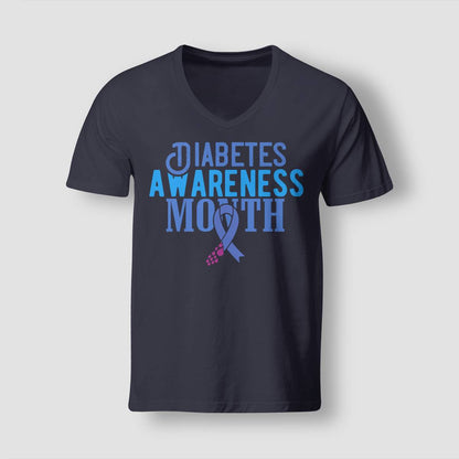 Diabetes Awareness Month Blue Love Ribbon Support T1D T2D Dab2345