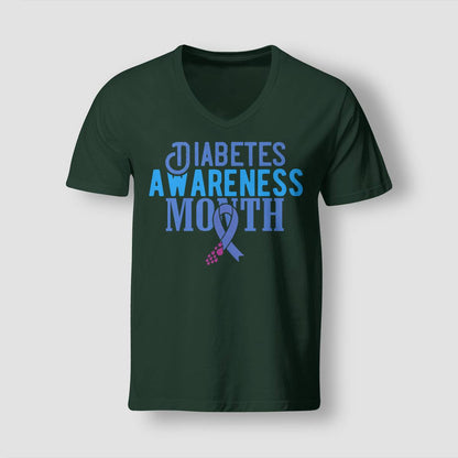 Diabetes Awareness Month Blue Love Ribbon Support T1D T2D Dab2345