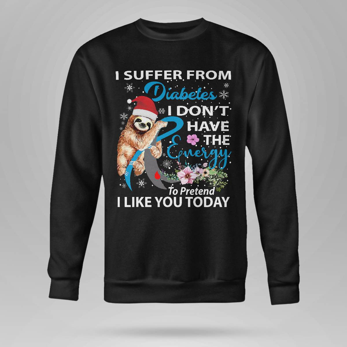 Diabetes Sloth Christmas Awareness Dab2345