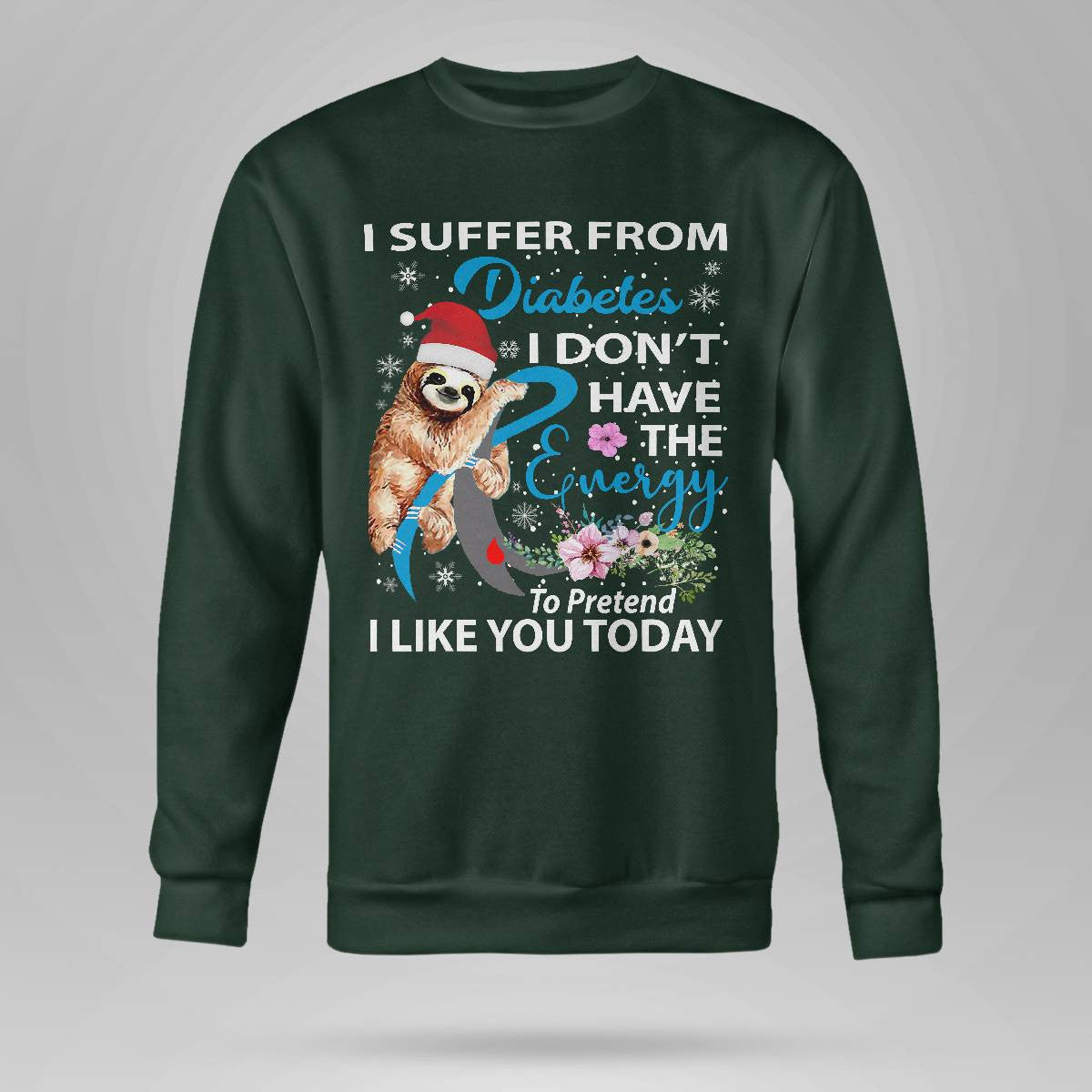 Diabetes Sloth Christmas Awareness Dab2345