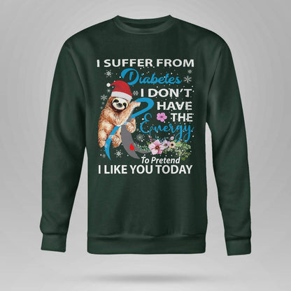 Diabetes Sloth Christmas Awareness Dab2345