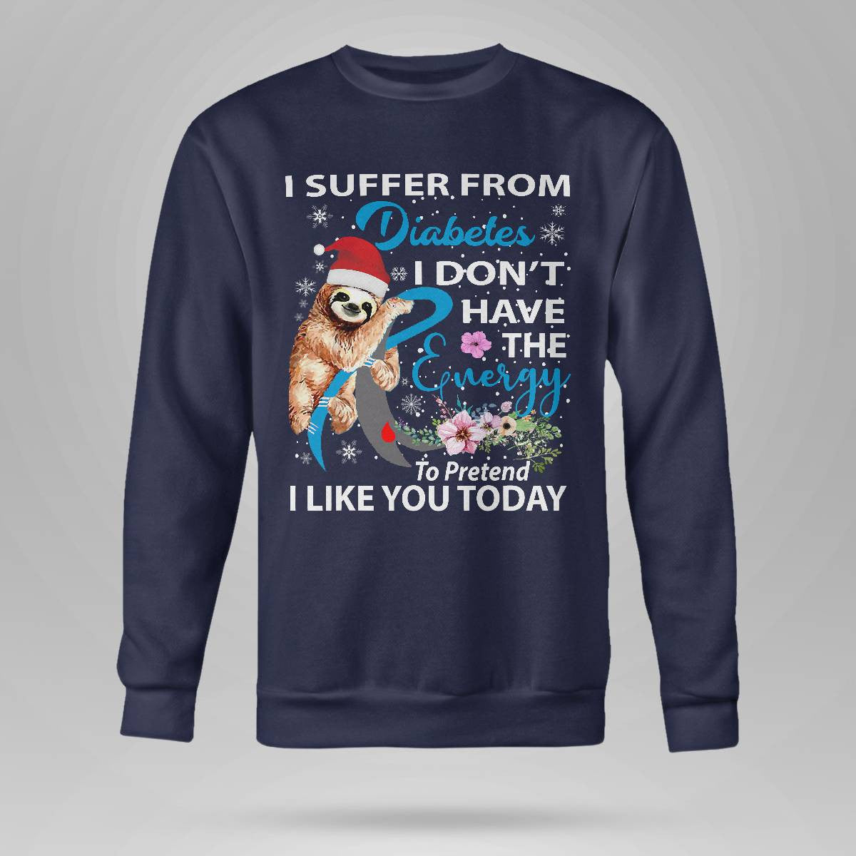 Diabetes Sloth Christmas Awareness Dab2345