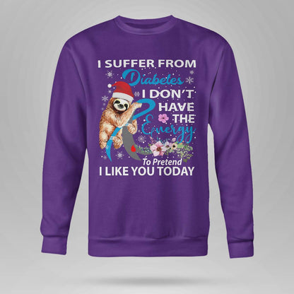 Diabetes Sloth Christmas Awareness Dab2345