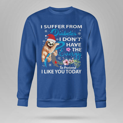 Diabetes Sloth Christmas Awareness Dab2345