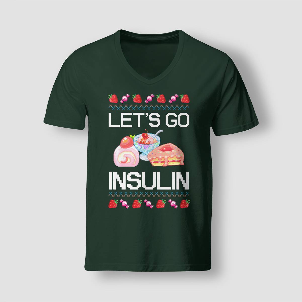 Diabetes Awareness Let's Go Insulin Ugly Christmas Dab2345