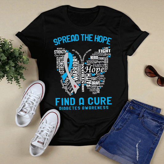 Spread The Hope Find A Cure Diabetes Awareness 2218 Diabetes Awareness Shirt, Diabetes Survivor Support Shirt, Gift For Diabetic, Diabetes Awareness Month