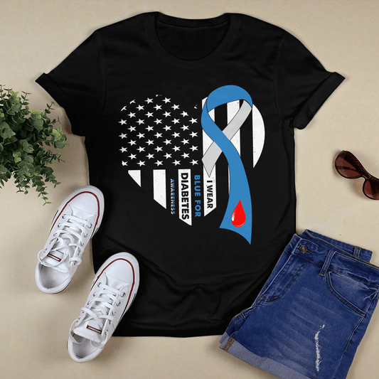 I Wear Blue For Diabetes Awareness 2218 Diabetes Awareness Shirt, Diabetes Survivor Support Shirt, Gift For Diabetic, Diabetes Awareness Month