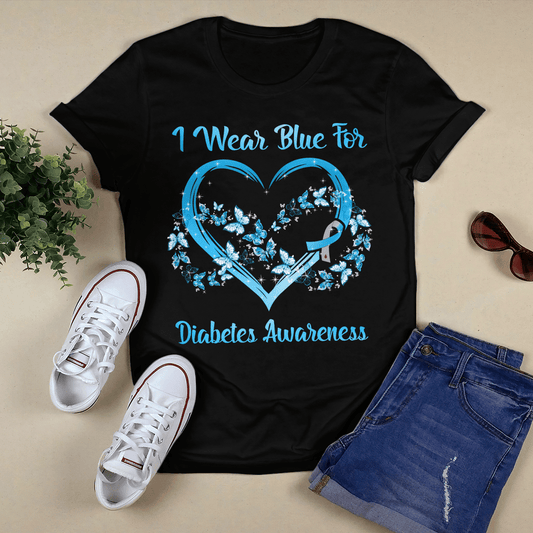 I Wear Blue Diabetes Awareness Shirt, Diabetes Survivor Support Shirt, Gift For Diabetic, Diabetes Awareness Month