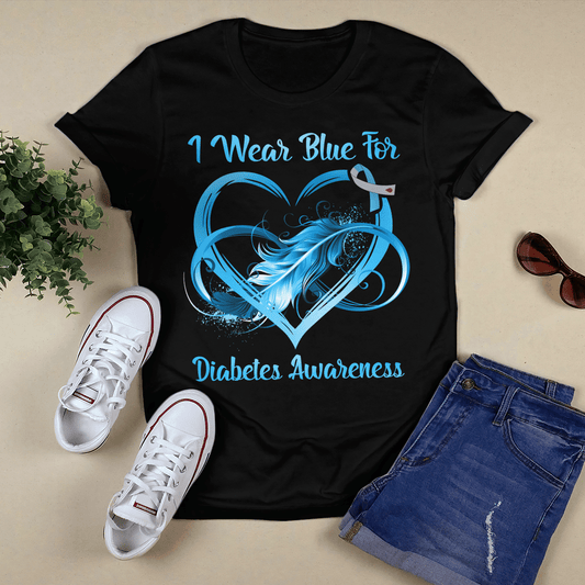 I Wear Blue Diabetes Awareness Shirt, Diabetes Survivor Support Shirt, Gift For Diabetic, Diabetes Awareness Month