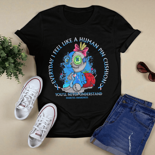 I Feel Like A Human Pincushion Diabetes Awareness Shirt, Diabetes Survivor Support Shirt, Gift For Diabetic, Diabetes Awareness Month