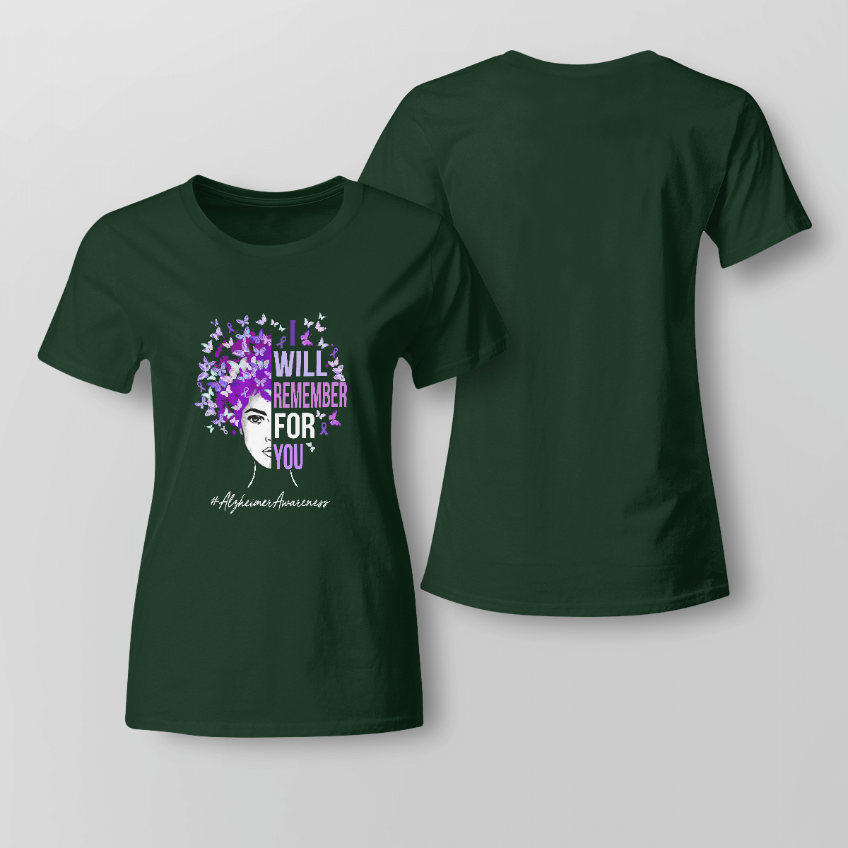 Support Alzheimer's Shirt, Alzheimer Dad Mom Tee, Alzheimer's gift, Gift For Her, Gift For Him I Will Remember For You