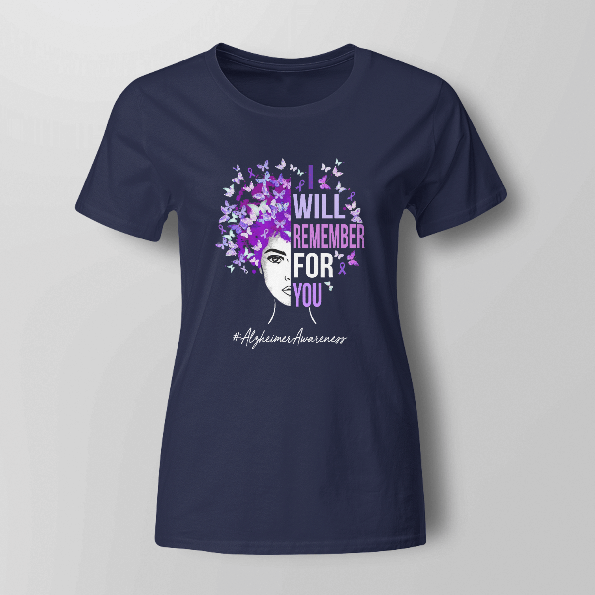 Support Alzheimer's Shirt, Alzheimer Dad Mom Tee, Alzheimer's gift, Gift For Her, Gift For Him I Will Remember For You
