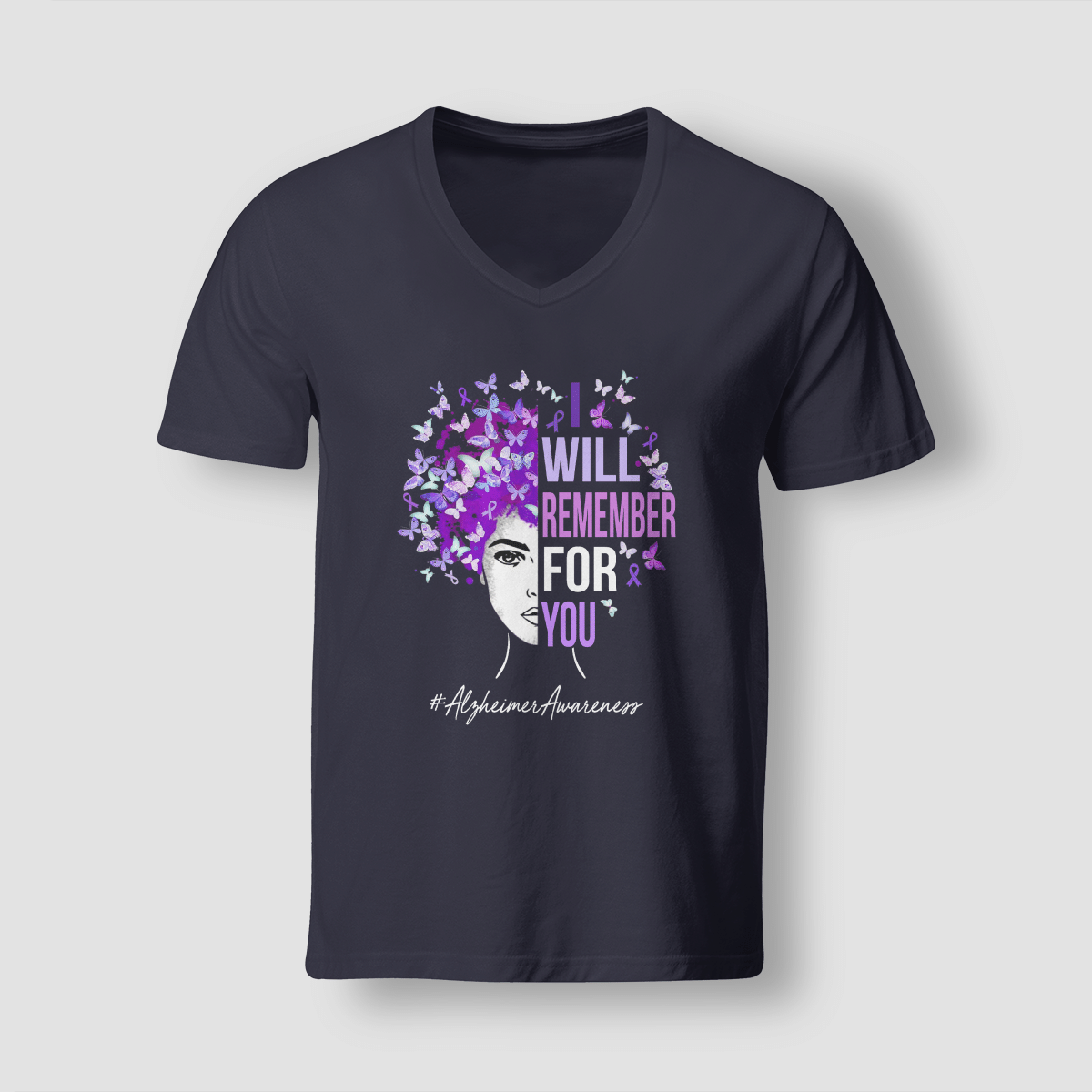Support Alzheimer's Shirt, Alzheimer Dad Mom Tee, Alzheimer's gift, Gift For Her, Gift For Him I Will Remember For You