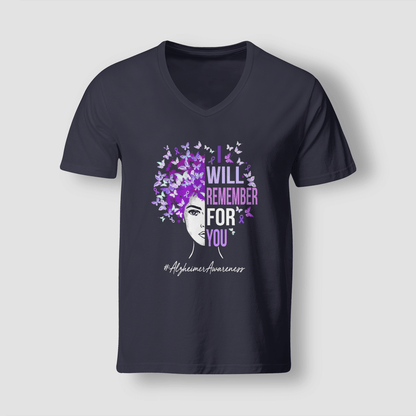 Support Alzheimer's Shirt, Alzheimer Dad Mom Tee, Alzheimer's gift, Gift For Her, Gift For Him I Will Remember For You