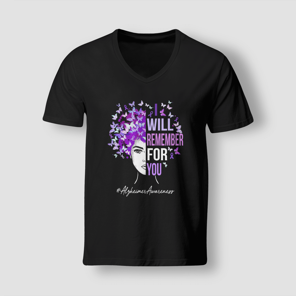 Support Alzheimer's Shirt, Alzheimer Dad Mom Tee, Alzheimer's gift, Gift For Her, Gift For Him I Will Remember For You