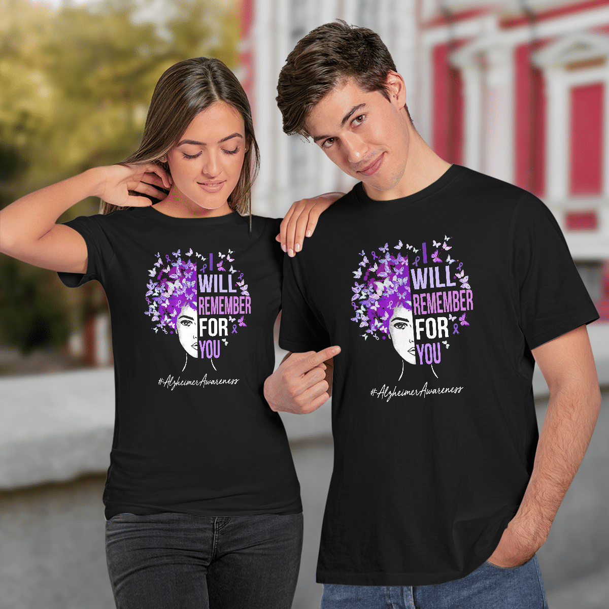 Support Alzheimer's Shirt, Alzheimer Dad Mom Tee, Alzheimer's gift, Gift For Her, Gift For Him I Will Remember For You