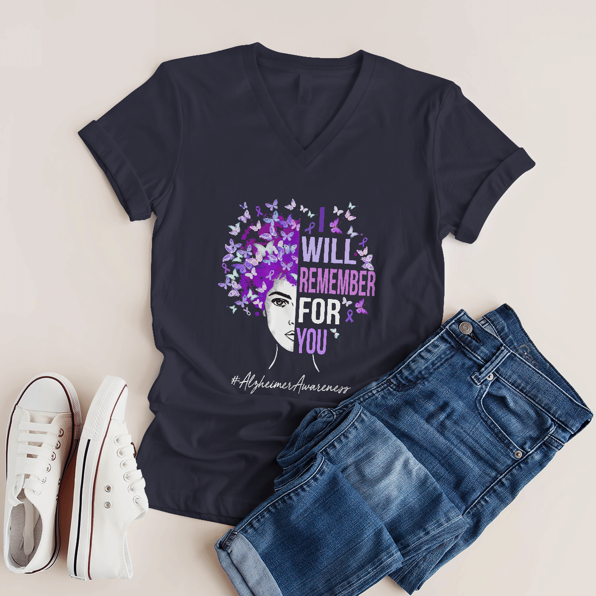Support Alzheimer's Shirt, Alzheimer Dad Mom Tee, Alzheimer's gift, Gift For Her, Gift For Him I Will Remember For You