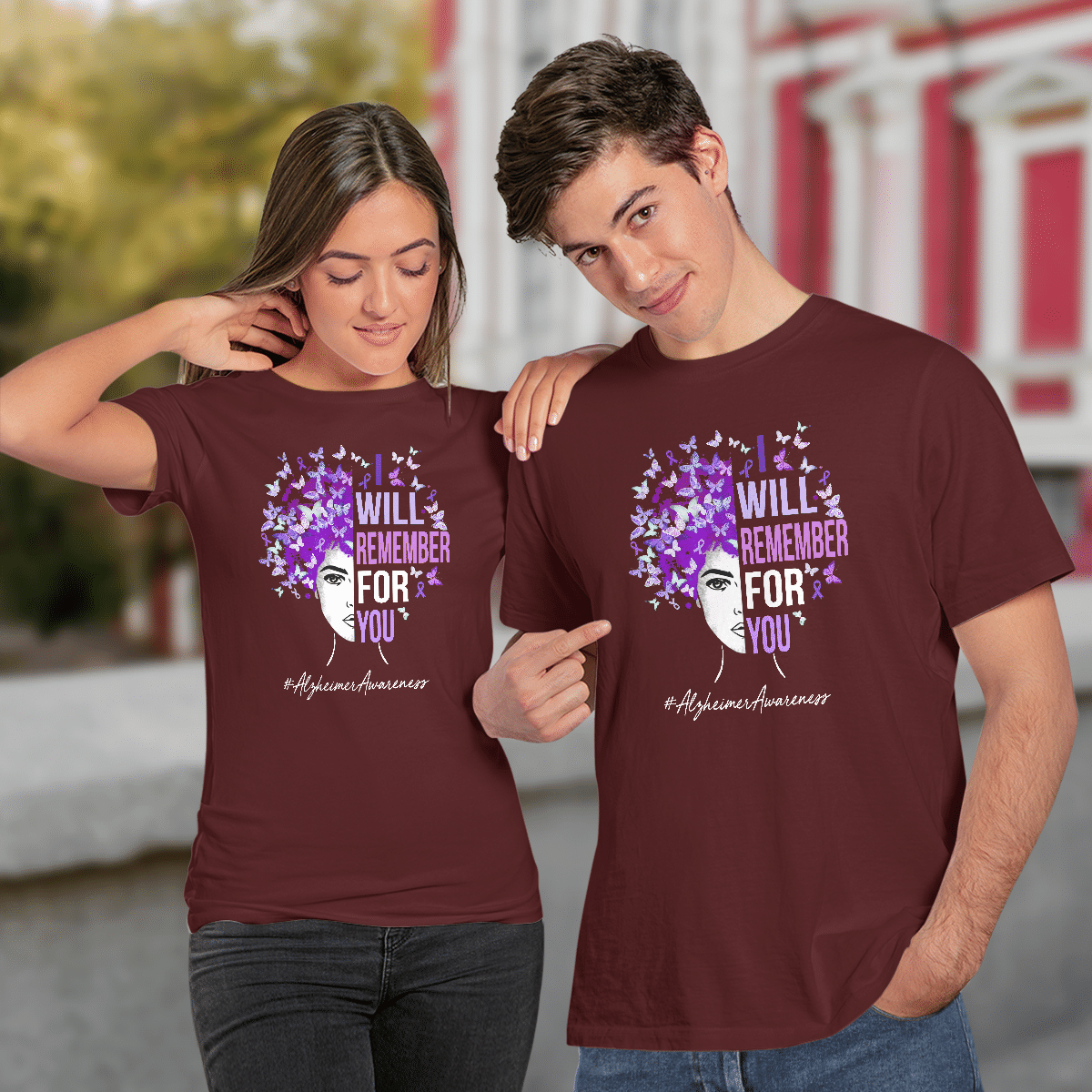Support Alzheimer's Shirt, Alzheimer Dad Mom Tee, Alzheimer's gift, Gift For Her, Gift For Him I Will Remember For You