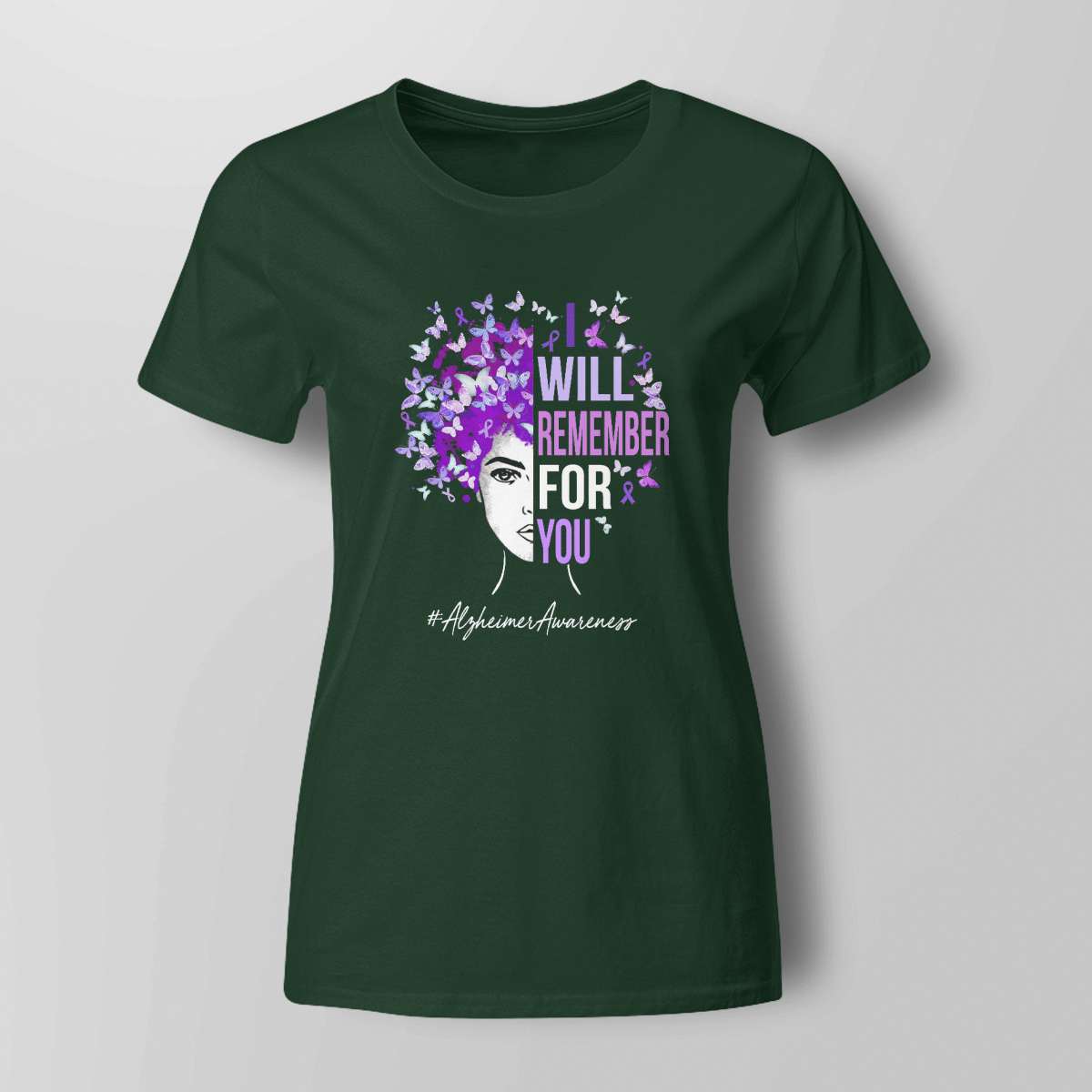 Support Alzheimer's Shirt, Alzheimer Dad Mom Tee, Alzheimer's gift, Gift For Her, Gift For Him I Will Remember For You