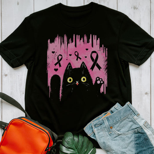 Black Cat 2306 For Cancer Warriorr,Breast Cancer Support Shirt, Breast Cancer Awareness Gift