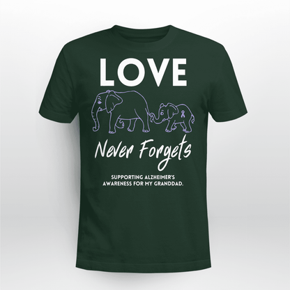 Love Never Forgets 2316 , Alzheimer's Awareness Shirt, Gift For People With Dementia