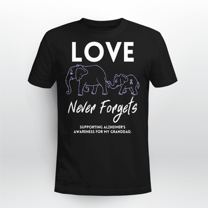 Support Alzheimer's Shirt, Alzheimer Dad Mom Tee, Alzheimer's gift, Gift For Her, Gift For Him Love Never Forgets 2316