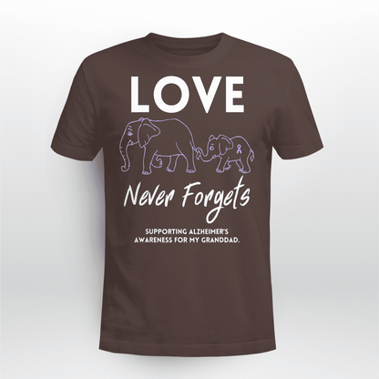 Support Alzheimer's Shirt, Alzheimer Dad Mom Tee, Alzheimer's gift, Gift For Her, Gift For Him Love Never Forgets 2316