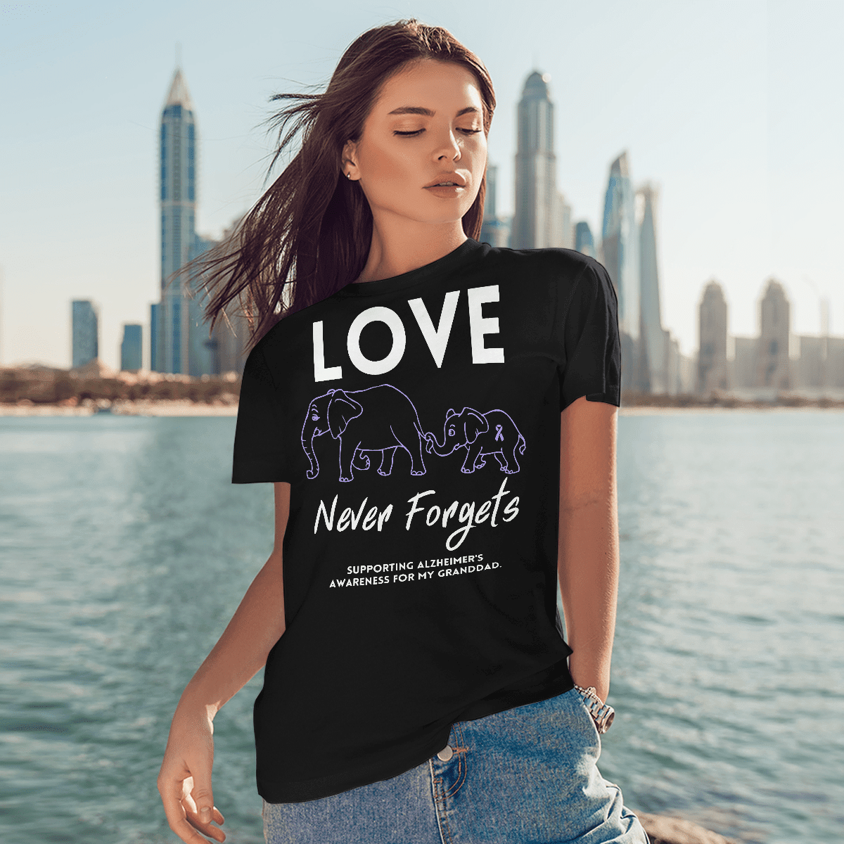 Support Alzheimer's Shirt, Alzheimer Dad Mom Tee, Alzheimer's gift, Gift For Her, Gift For Him Love Never Forgets 2316