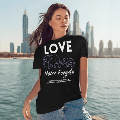Support Alzheimer's Shirt, Alzheimer Dad Mom Tee, Alzheimer's gift, Gift For Her, Gift For Him Love Never Forgets 2316