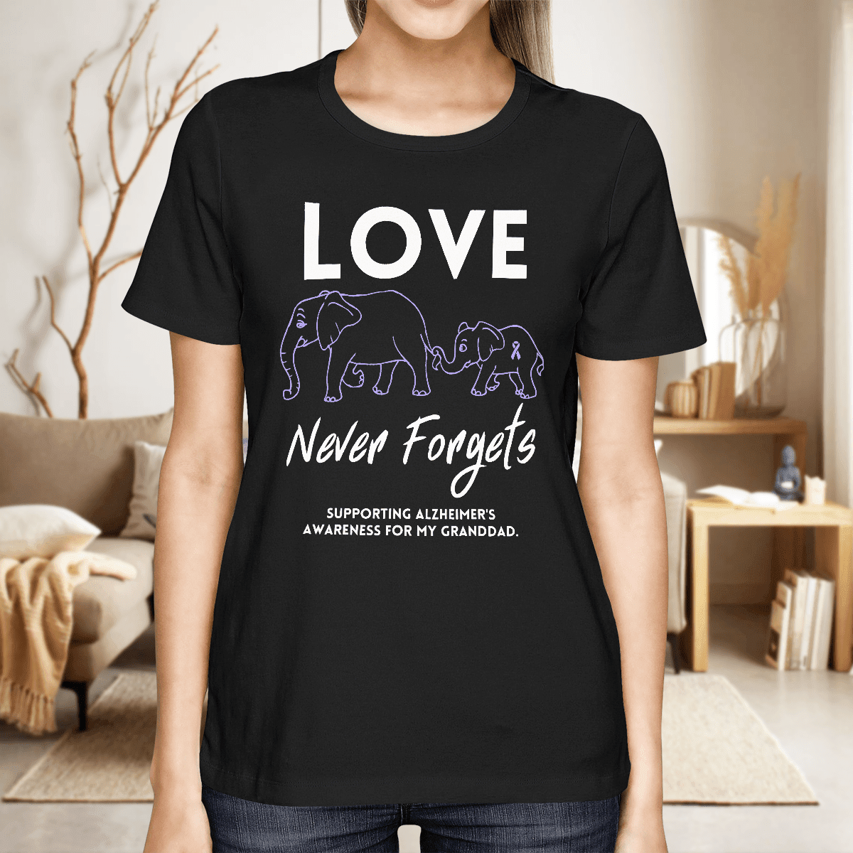 Support Alzheimer's Shirt, Alzheimer Dad Mom Tee, Alzheimer's gift, Gift For Her, Gift For Him Love Never Forgets 2316
