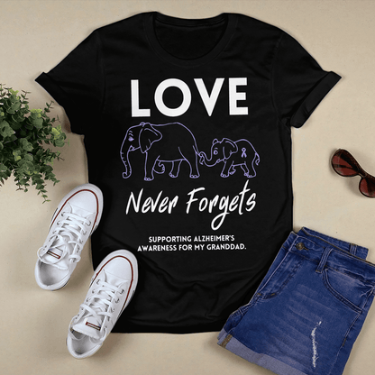 Support Alzheimer's Shirt, Alzheimer Dad Mom Tee, Alzheimer's gift, Gift For Her, Gift For Him Love Never Forgets 2316