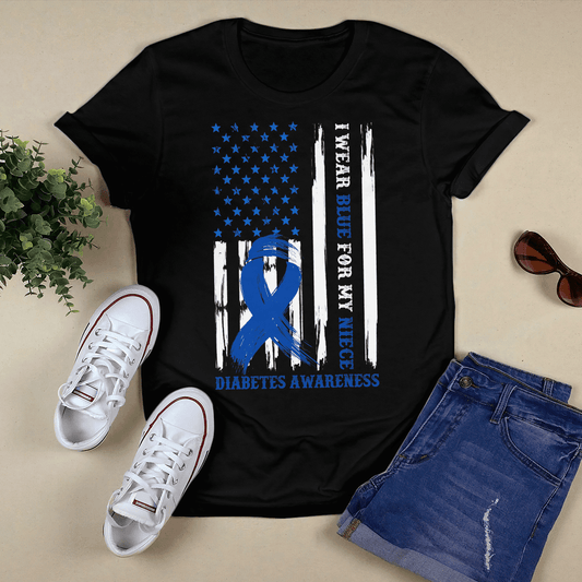 I Wear Blue For My Niece 2317 Diabetes Awareness Shirt, Diabetes Survivor Support Shirt, Gift For Diabetic, Diabetes Awareness Month