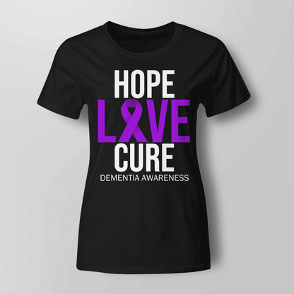 Support Alzheimer's Shirt, Alzheimer Dad Mom Tee, Alzheimer's gift, Gift For Her, Gift For Him Hope Love Cure 2317