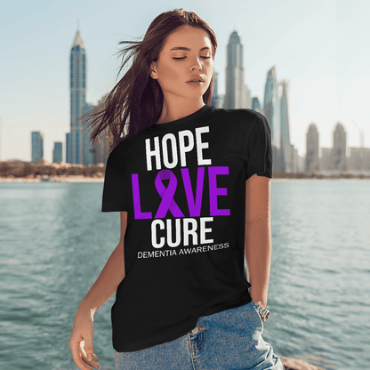 Support Alzheimer's Shirt, Alzheimer Dad Mom Tee, Alzheimer's gift, Gift For Her, Gift For Him Hope Love Cure 2317