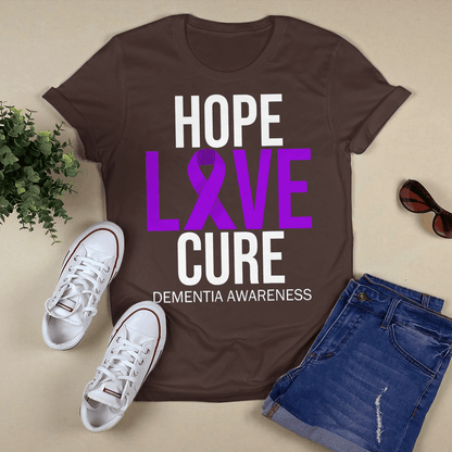 Support Alzheimer's Shirt, Alzheimer Dad Mom Tee, Alzheimer's gift, Gift For Her, Gift For Him Hope Love Cure 2317