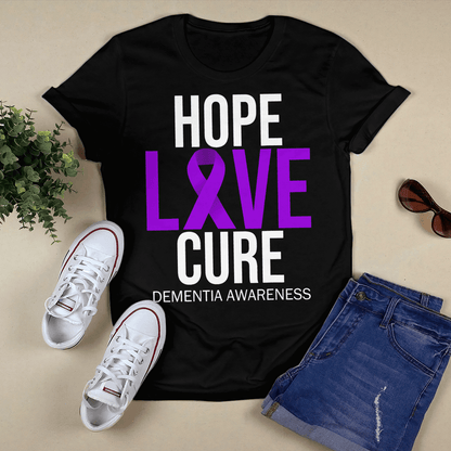Support Alzheimer's Shirt, Alzheimer Dad Mom Tee, Alzheimer's gift, Gift For Her, Gift For Him Hope Love Cure 2317