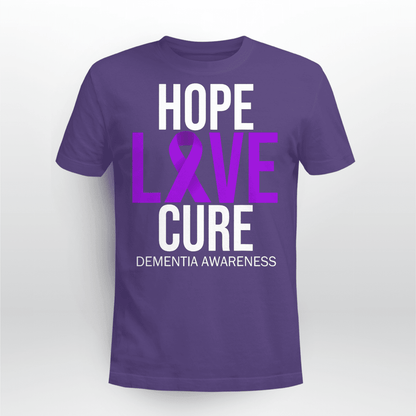 Support Alzheimer's Shirt, Alzheimer Dad Mom Tee, Alzheimer's gift, Gift For Her, Gift For Him Hope Love Cure 2317