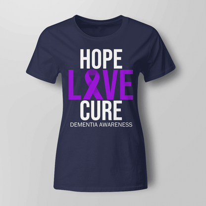 Support Alzheimer's Shirt, Alzheimer Dad Mom Tee, Alzheimer's gift, Gift For Her, Gift For Him Hope Love Cure 2317