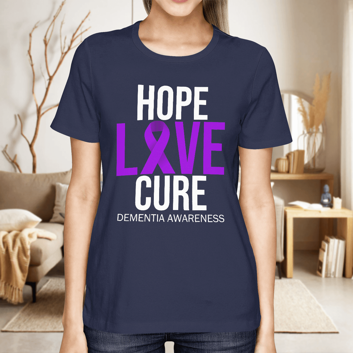 Support Alzheimer's Shirt, Alzheimer Dad Mom Tee, Alzheimer's gift, Gift For Her, Gift For Him Hope Love Cure 2317