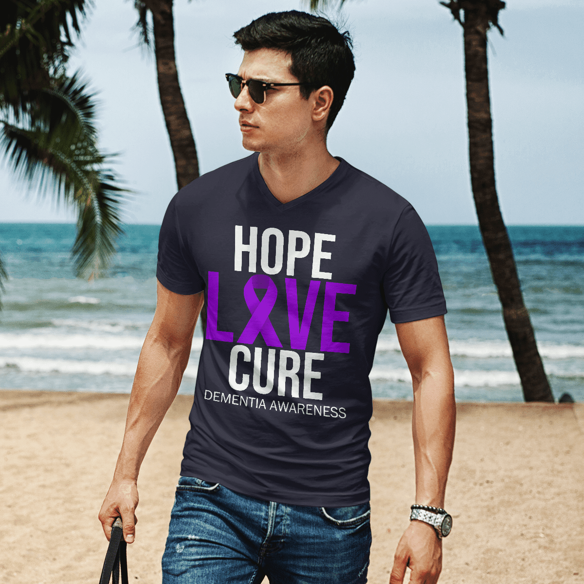 Support Alzheimer's Shirt, Alzheimer Dad Mom Tee, Alzheimer's gift, Gift For Her, Gift For Him Hope Love Cure 2317