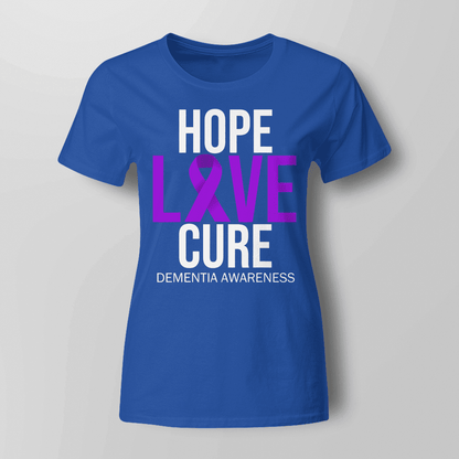 Support Alzheimer's Shirt, Alzheimer Dad Mom Tee, Alzheimer's gift, Gift For Her, Gift For Him Hope Love Cure 2317
