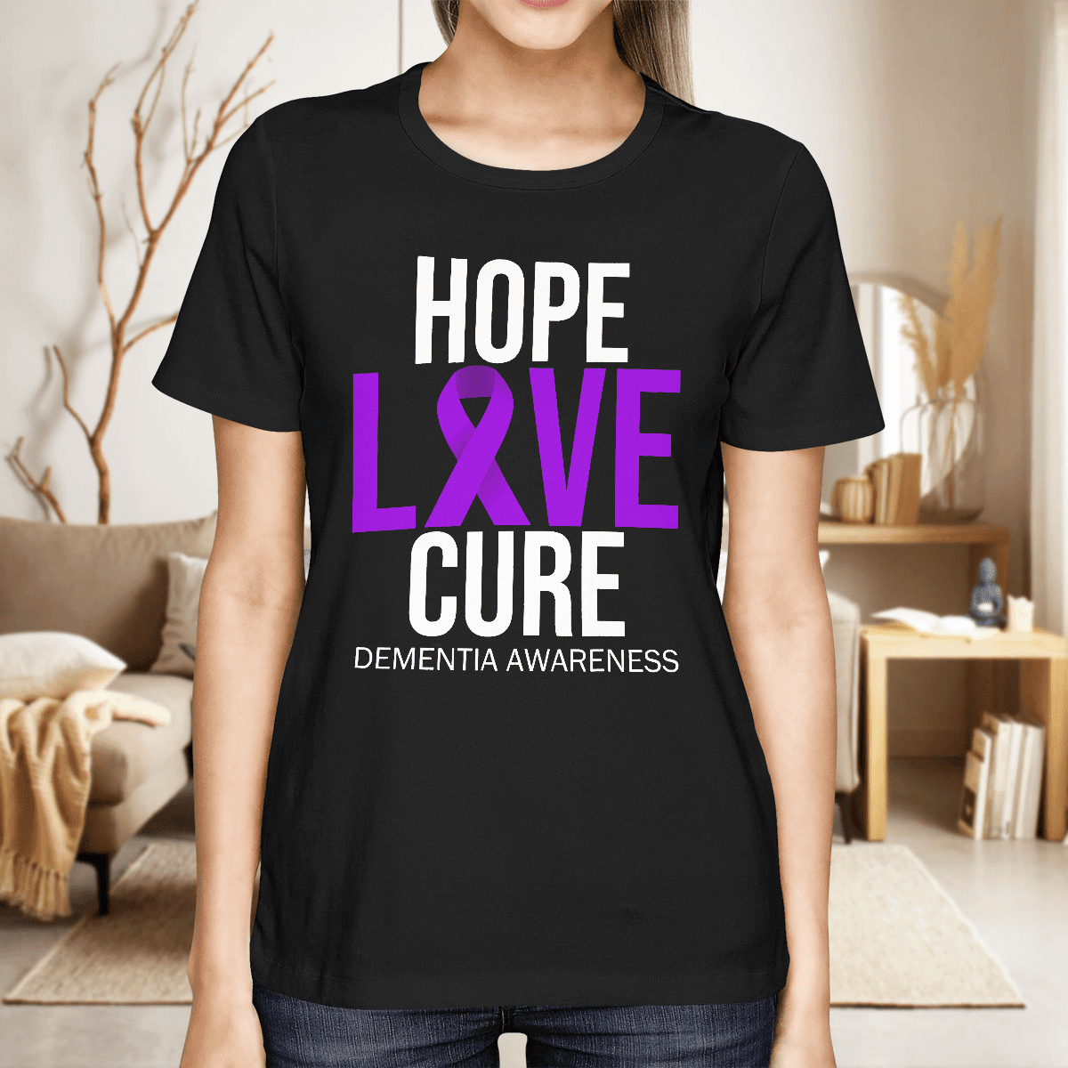 Support Alzheimer's Shirt, Alzheimer Dad Mom Tee, Alzheimer's gift, Gift For Her, Gift For Him Hope Love Cure 2317