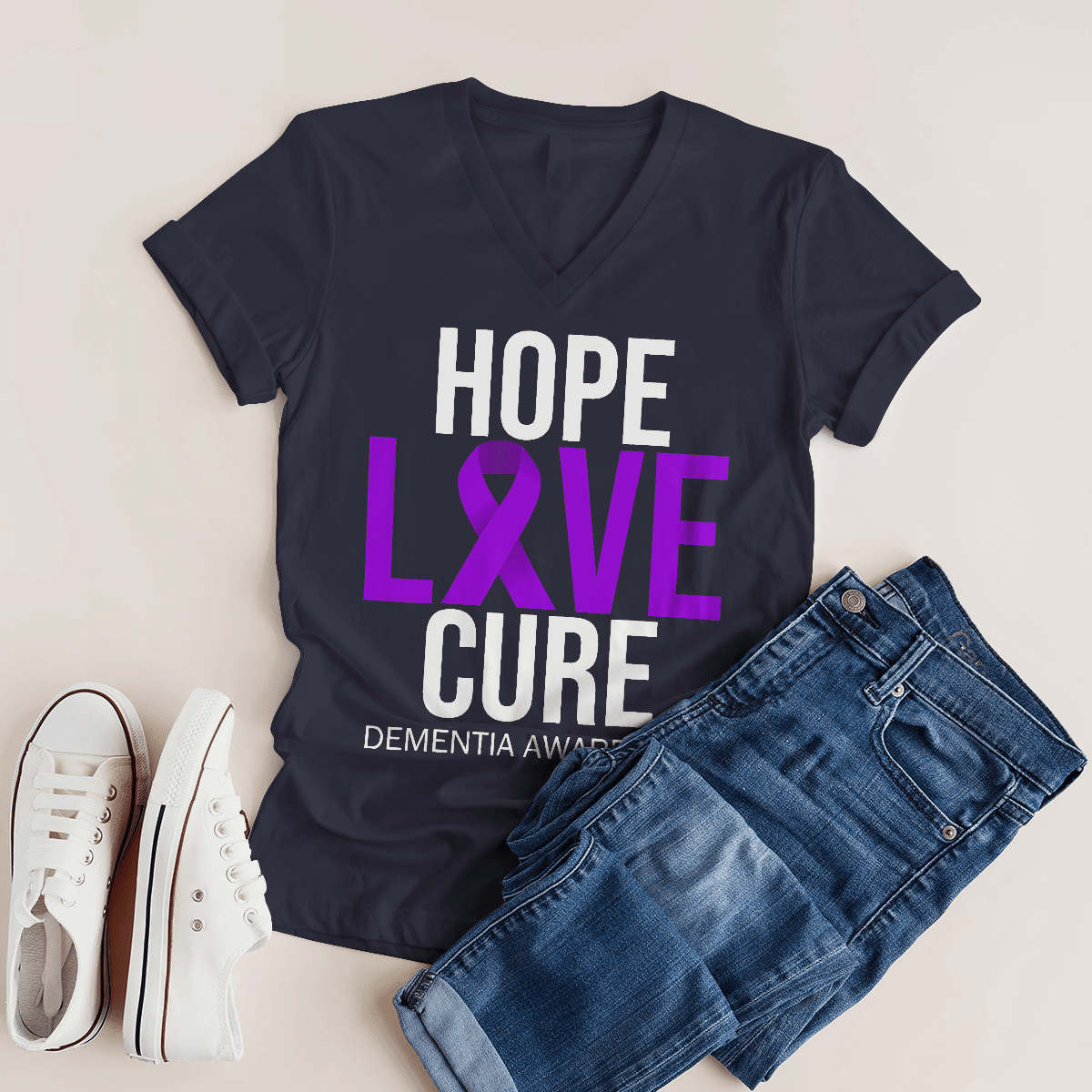 Support Alzheimer's Shirt, Alzheimer Dad Mom Tee, Alzheimer's gift, Gift For Her, Gift For Him Hope Love Cure 2317