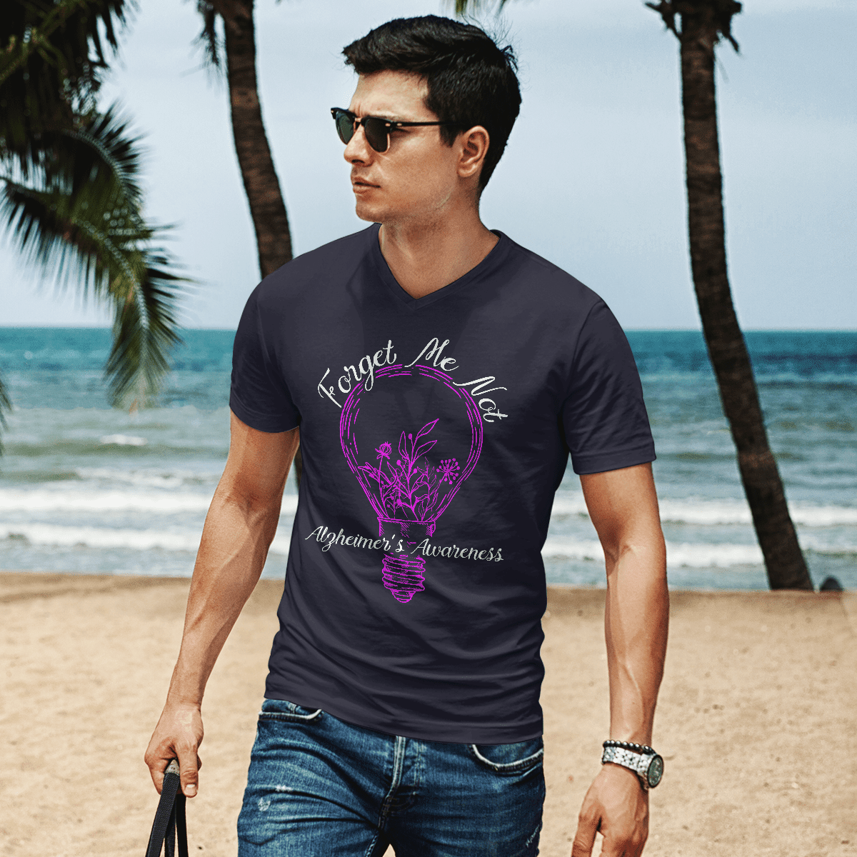 Support Alzheimer's Shirt, Alzheimer Dad Mom Tee, Alzheimer's gift, Gift For Her, Gift For Him Forget Me Not 2317