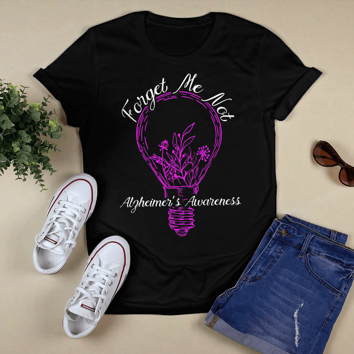 Support Alzheimer's Shirt, Alzheimer Dad Mom Tee, Alzheimer's gift, Gift For Her, Gift For Him Forget Me Not 2317