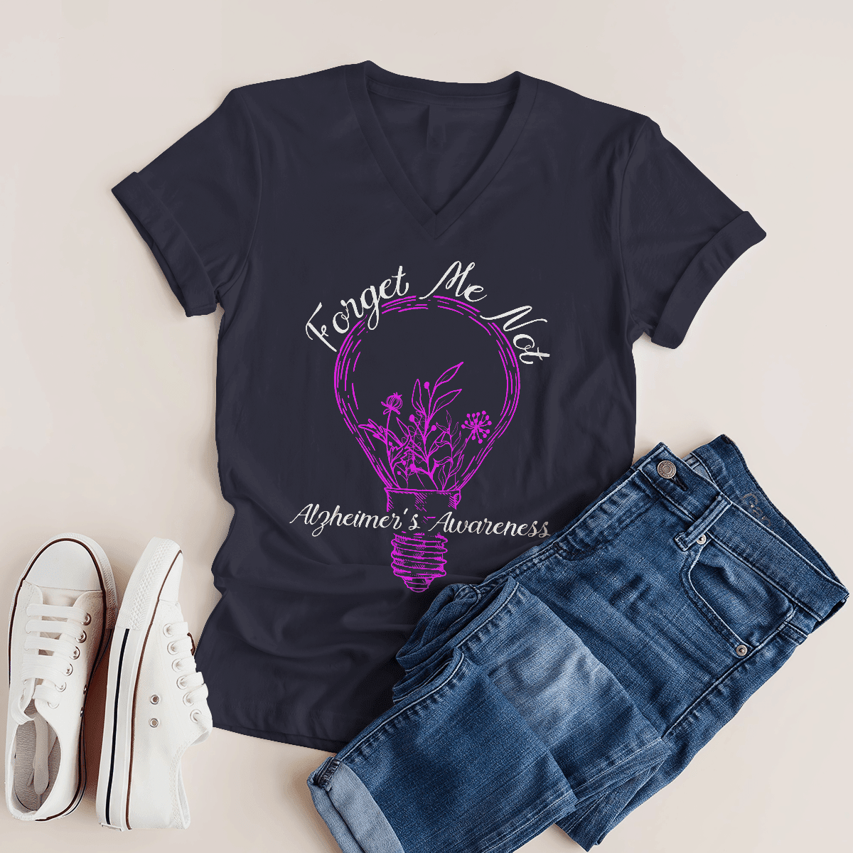 Support Alzheimer's Shirt, Alzheimer Dad Mom Tee, Alzheimer's gift, Gift For Her, Gift For Him Forget Me Not 2317